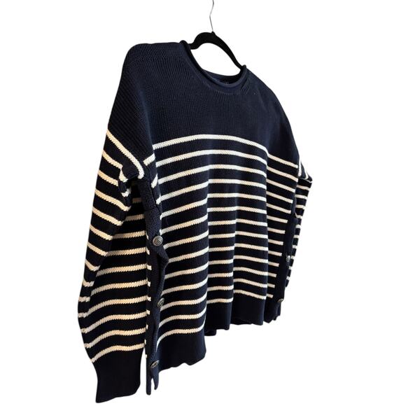 Polo Ralph Lauren Women’s Pima Cotton Striped Knit Pullover Sweater Navy Small - Picture 3 of 6